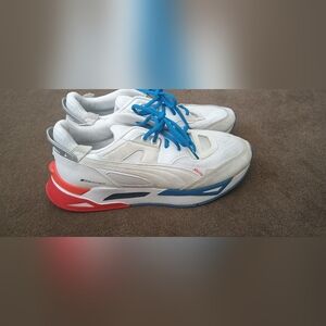Puma BMW M Motorsport White Sneakers with Blue & Red Accents